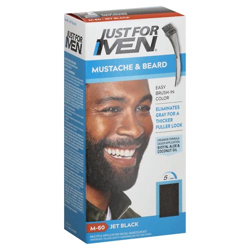 Image for Just For Men Easy Brush-In Color, Mustache & Beard Color, Jet Black M-60,1ea from ADZEMA PHARMACY