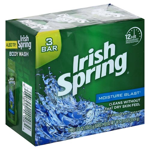 Image for Irish Spring Deodorant Soap, Moisture Blast,3ea from ADZEMA PHARMACY