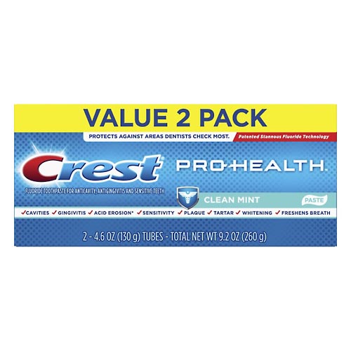 Image for Crest Toothpaste, Clean Mint, Value 2 Pack,2ea from ADZEMA PHARMACY