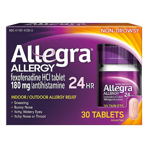 Image for Allegra Allergy Relief, Non-Drowsy, 180 mg, Tablets,30ea from ADZEMA PHARMACY