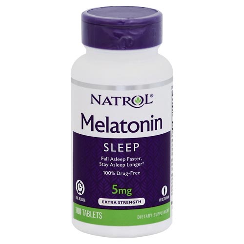 Image for Natrol Melatonin, Extra Strength, 5 mg, Time Release, Tablets,100ea from ADZEMA PHARMACY