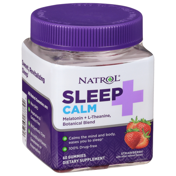 Image for Natrol Sleep + Calm, Gummies, Strawberry,60ea from ADZEMA PHARMACY