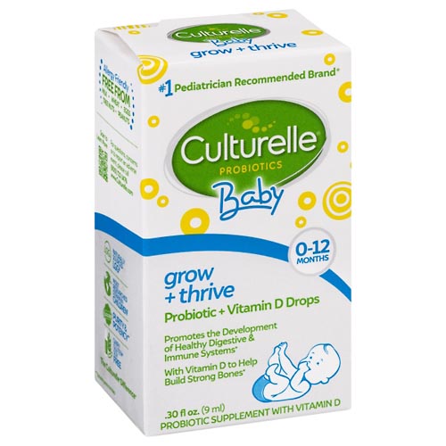 Image for Culturelle Probiotic + Vitamin D Drops, Grow + Thrive, Baby, 0-12 Months,0.3oz from ADZEMA PHARMACY