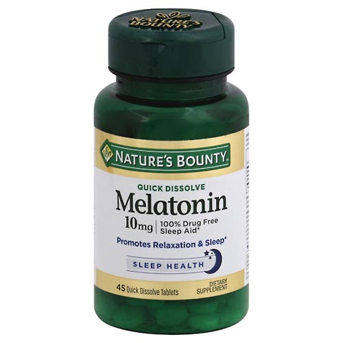 Image for Natures Bounty Melatonin, Quick Dissolve, 10 mg, Quick Dissolve Tablets, Natural Cherry Flavor,45ea from ADZEMA PHARMACY