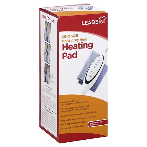 Image for Leader Heating Pad, Moist/Dry Heat, King Size,1ea from ADZEMA PHARMACY