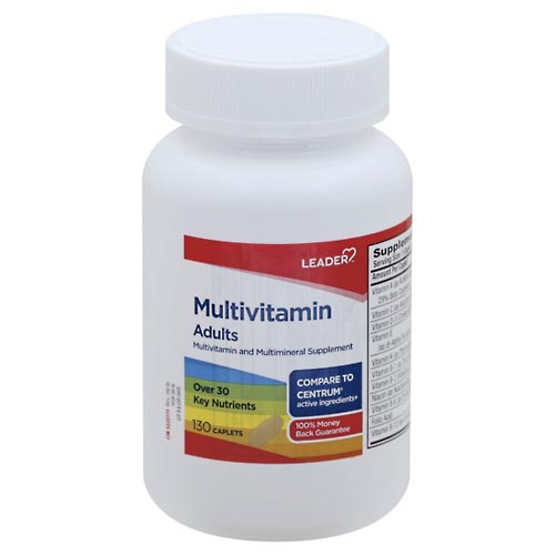Image for Leader Multivitamin, Adults, Caplets,130ea from ADZEMA PHARMACY