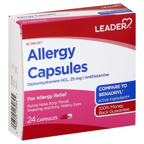 Image for Leader Allergy Capsules, 25 mg,24ea from ADZEMA PHARMACY