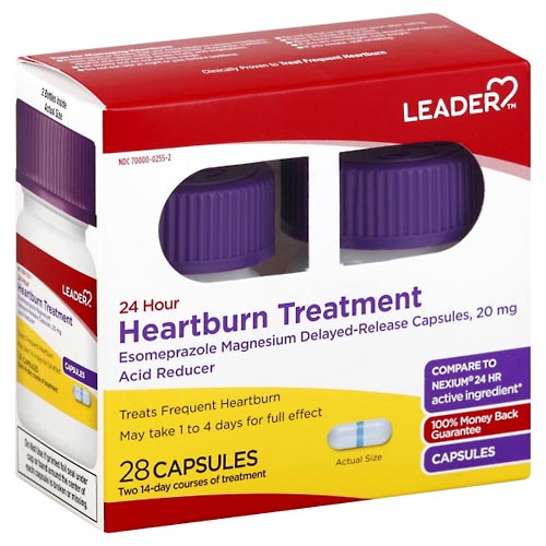 Image for Leader Heartburn Treatment, 24 Hour, Capsules,28ea from ADZEMA PHARMACY