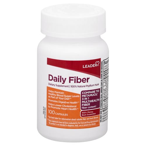 Image for Leader Daily Fiber, Capsules,100ea from ADZEMA PHARMACY
