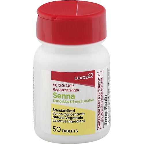 Image for Leader Laxative, Senna, Regular Strength, 8.6 mg, Tablets,50ea from ADZEMA PHARMACY