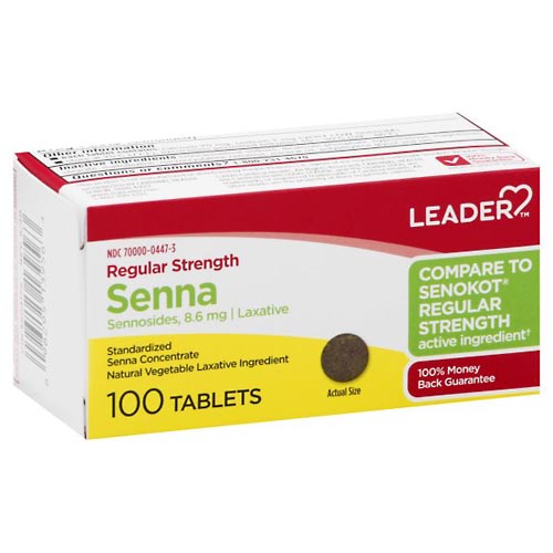 Image for Leader Senna, Regular Strength, Tablets,100ea from ADZEMA PHARMACY