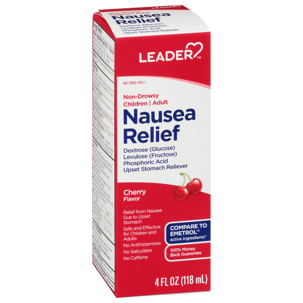 Image for Leader Nausea Relief, Cherry Flavor, Non-Drowsy, Children/Adult,4fl oz from ADZEMA PHARMACY