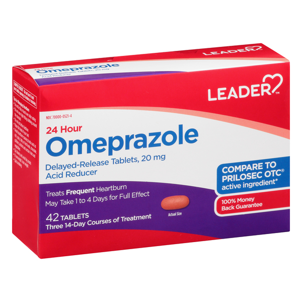Image for Leader Omeprazole, 20 mg, Tablets,42ea from ADZEMA PHARMACY