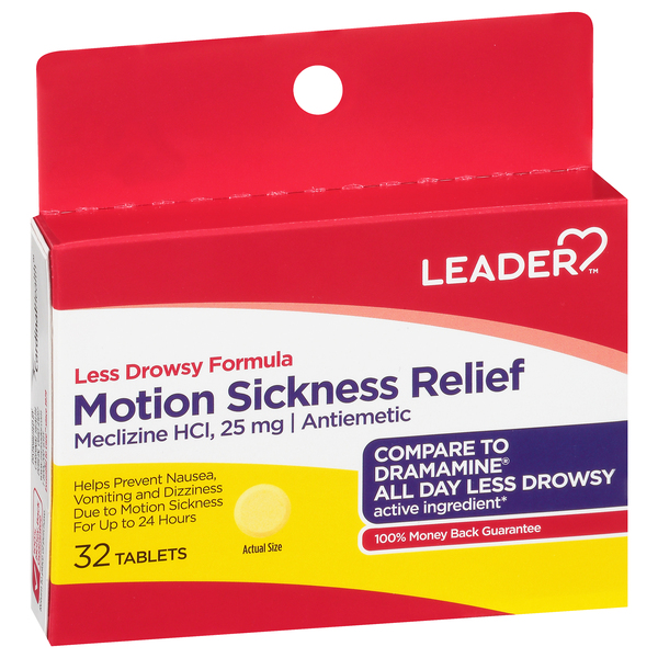 Image for Leader Motion Sickness Relief, 25 mg, Tablets,32ea from ADZEMA PHARMACY