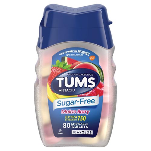 Image for Tums Antacid, Extra Strength 750, Sugar-Free, Chewable Tablets, Melon Berry,80ea from ADZEMA PHARMACY