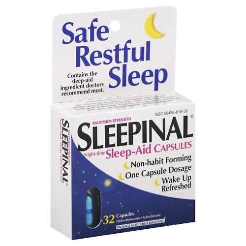 Image for Sleepinal Sleep-Aid, Night-Time, Maximum Strength, Capsules,32ea from ADZEMA PHARMACY