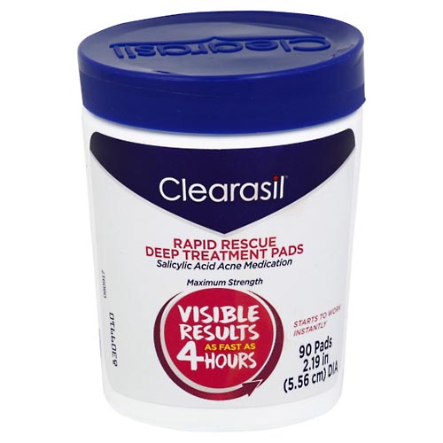 Image for Clearasil Deep Treatment Pads, Rapid Rescue, Maximum Strength,90ea from ADZEMA PHARMACY