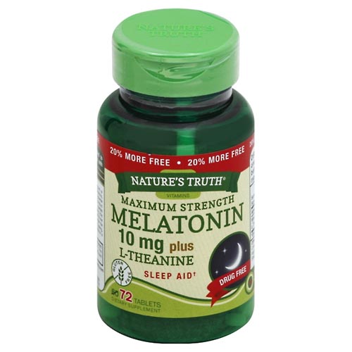 Image for Natures Truth Melatonin, Plus L-Theanine, Maximum Strength, 10 mg, Tablets,72ea from ADZEMA PHARMACY
