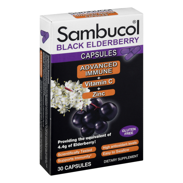 Image for Sambucol Black Elderberry, Capsules, 30ea from ADZEMA PHARMACY