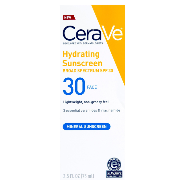 Image for CeraVe Sunscreen, Hydrating, SPF 30,2.5fl oz from ADZEMA PHARMACY